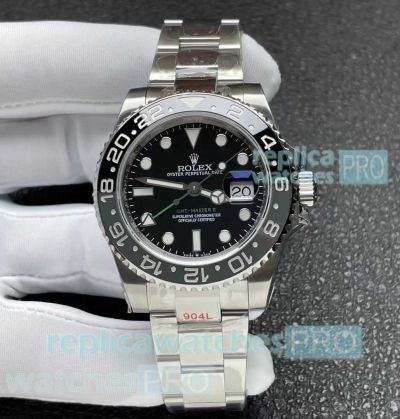 New 2024 Swiss Replica Rolex GMT-Master II Oystersteel Gray Black Bezel Watch 40mm